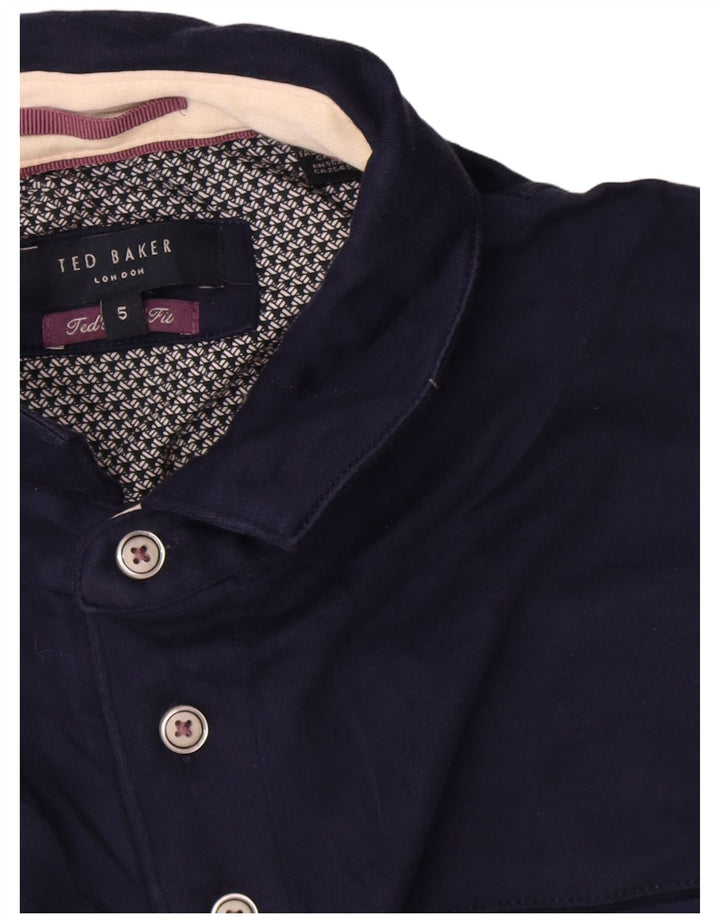Tricou polo pentru bărbați Ted Baker Mărimea 5 XL Bumbac bleumarin