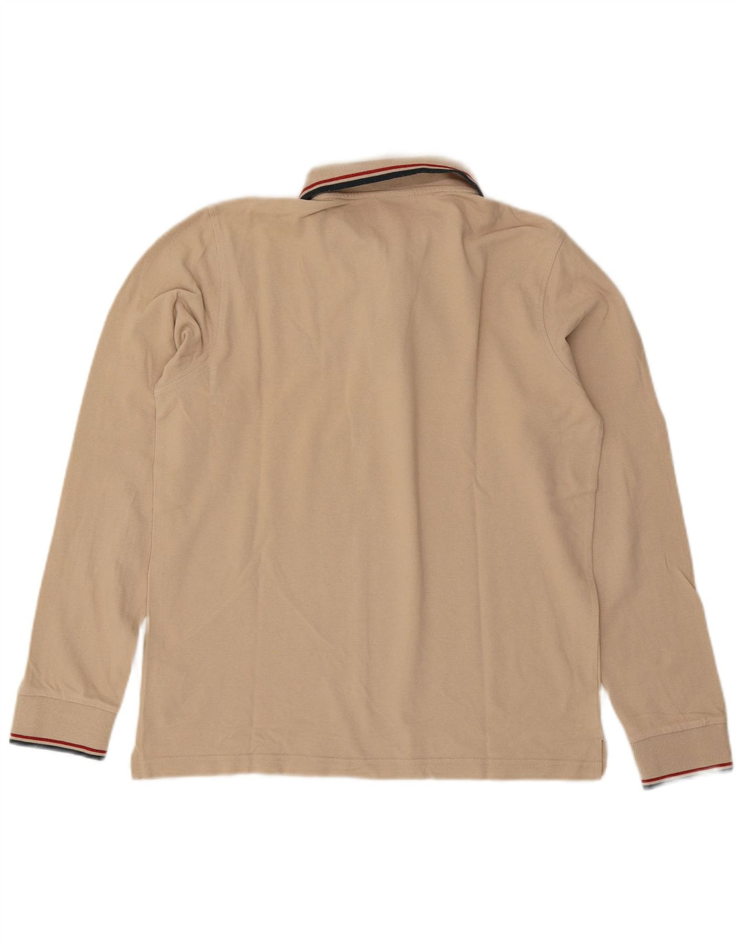 Tricou polo pentru bărbați Lotto cu mânecă lungă, bumbac, bej mediu