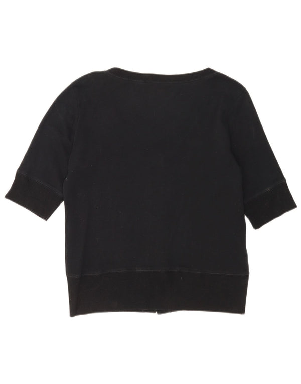 Cardigan Marks & Spencer pentru femei, cu mâneci jumate, UK 16, mare, negru, bumbac
