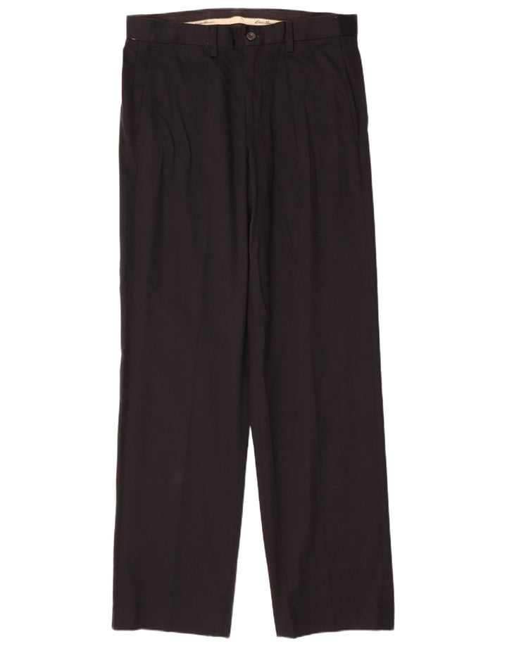 EDDIE BAUER Pantaloni chino drepți pentru bărbați L32 L34 bumbac negru
