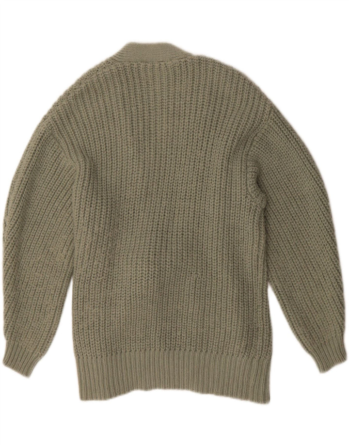 ZARA Womens Oversized Cardigan Sweater UK 10 Small Green Acrylic Vintage Zara and Second-Hand Zara from Messina Hembry 