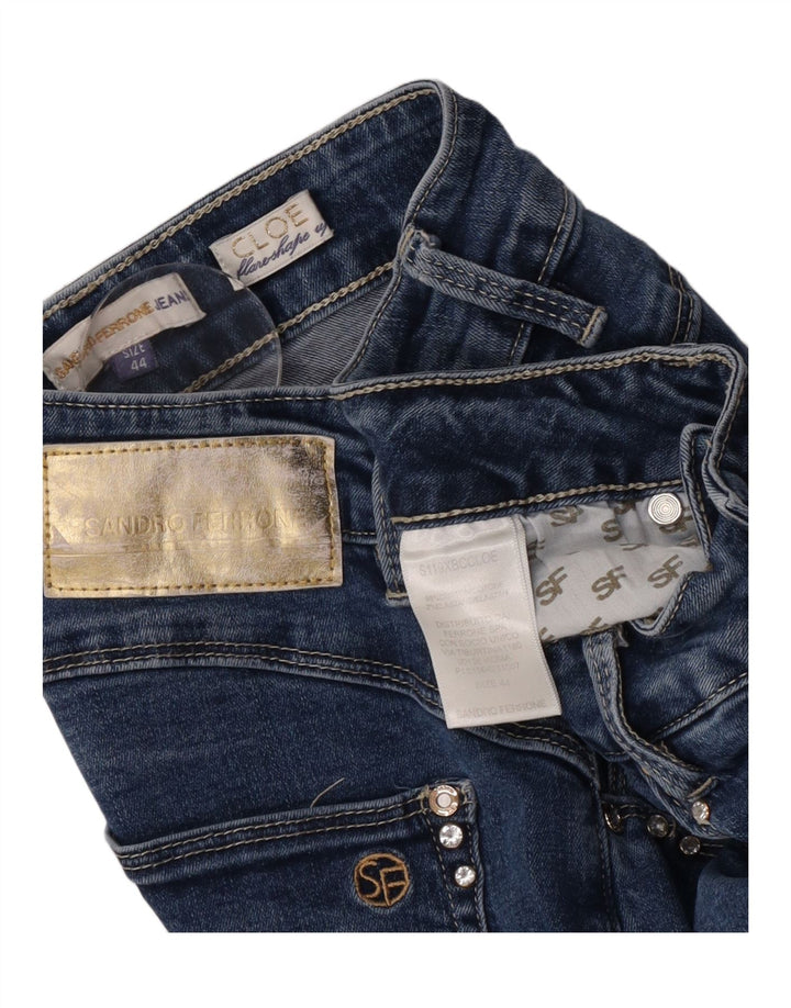 Sandro Ferrone Blugi Evazați Femei IT 44 Medium L26 L32 Bumbac Albastru
