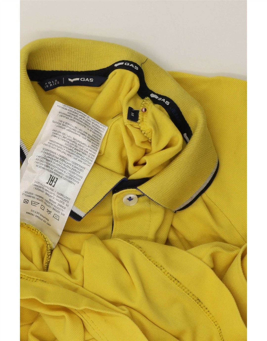 Cămașă polo pentru bărbați Gas din bumbac cu dungi galbene medii