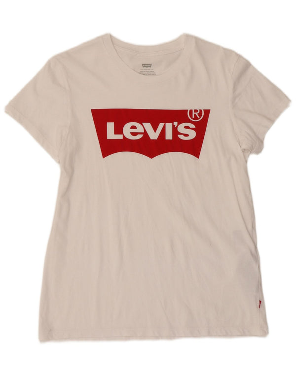 Tricou grafic LEVI'S pentru femei Top UK 10 Small White Bumbac