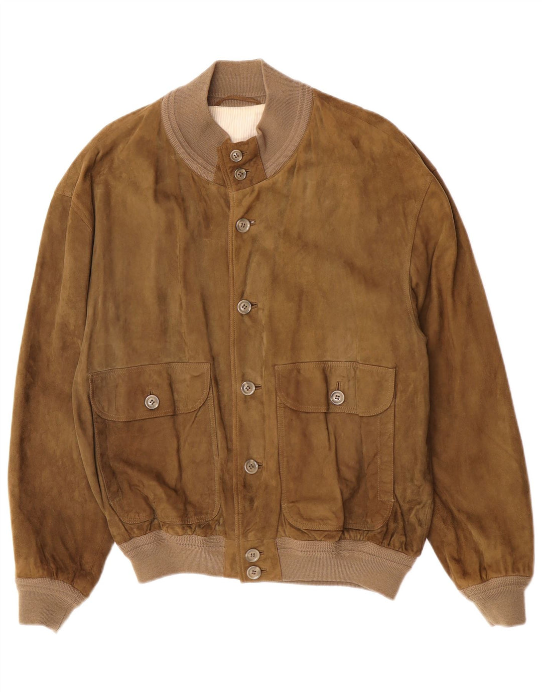 Bomber vintage pentru bărbați din piele intoarsa EU 50, mare, kaki
