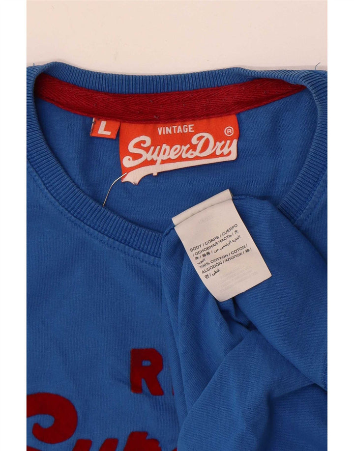 Tricou grafic pentru bărbați Superdry Top mare, albastru, bumbac