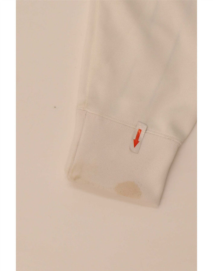Pulover Nike pentru bărbați, cu fermoar, cu capotă, mic, alb, din poliester