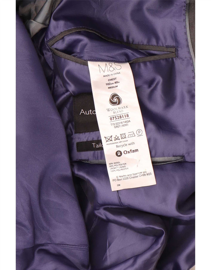 Jachetă pentru bărbați Marks & Spencer Tailored Fit Blazer UK 40 Medium Gri Lână