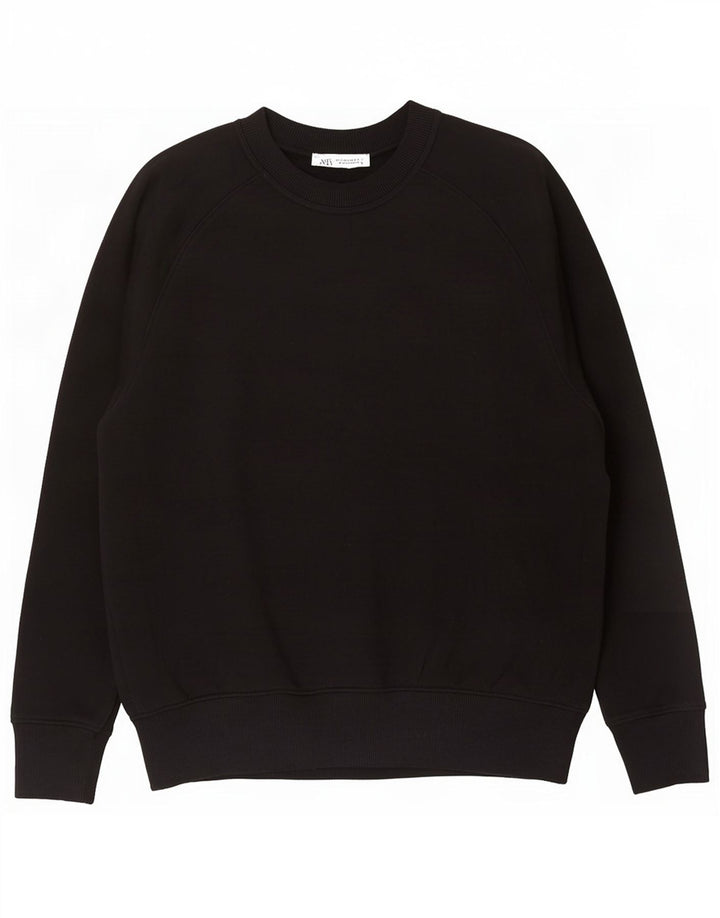 Pulover supradimensionat pentru femei Zara UK 10 Bumbac negru mic