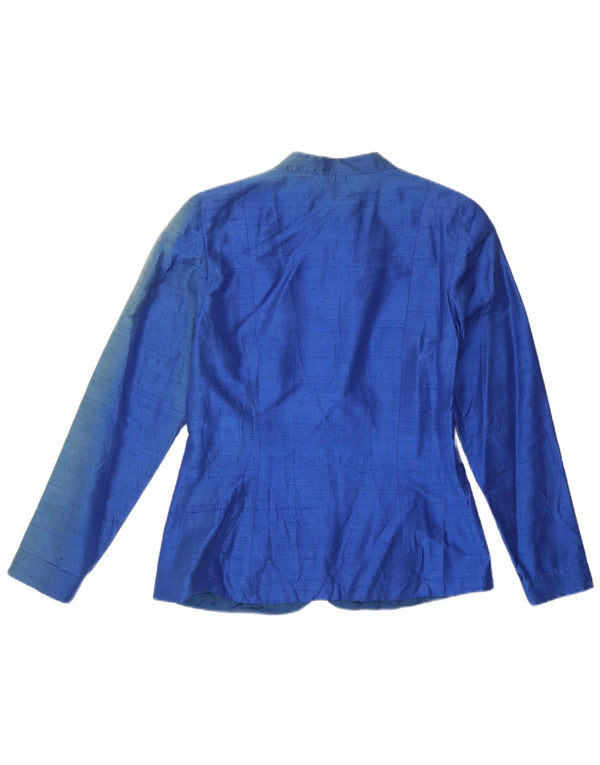 Blazer Vintage pentru femei UK 12 Medium Blue Silk