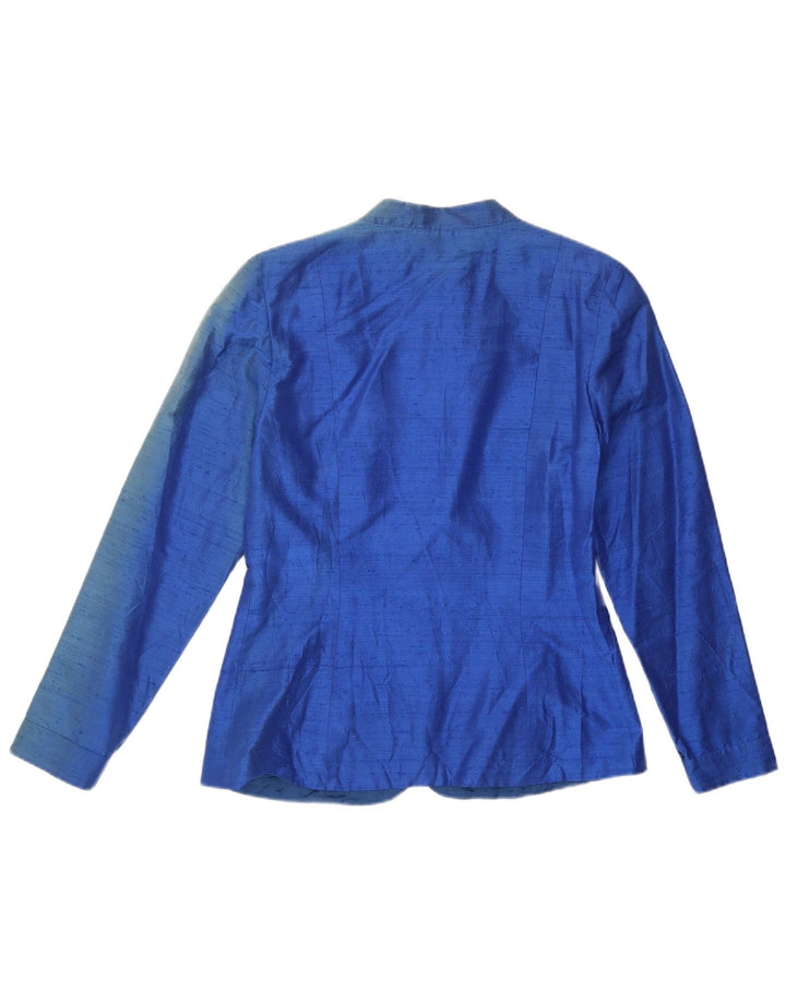 Blazer Vintage pentru femei UK 12 Medium Blue Silk