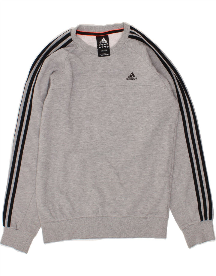 ADIDAS Mens Sweatshirt Jumper Small Grey Cotton Vintage Adidas and Second-Hand Adidas from Messina Hembry 