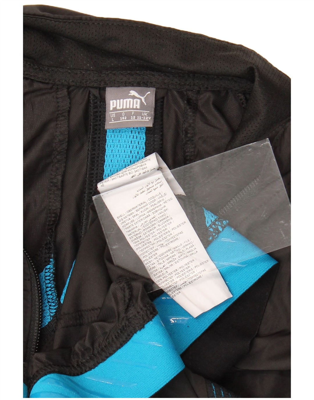 Jachetă de trening PUMA pentru băieți 11-12 ani, poliester negru