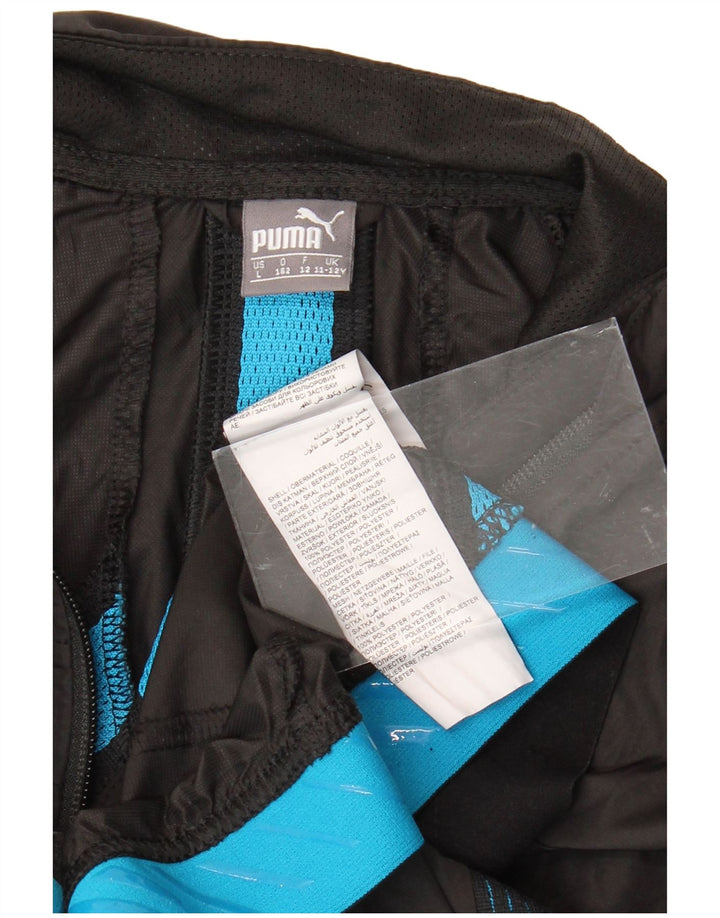 Jachetă de trening PUMA pentru băieți 11-12 ani, poliester negru