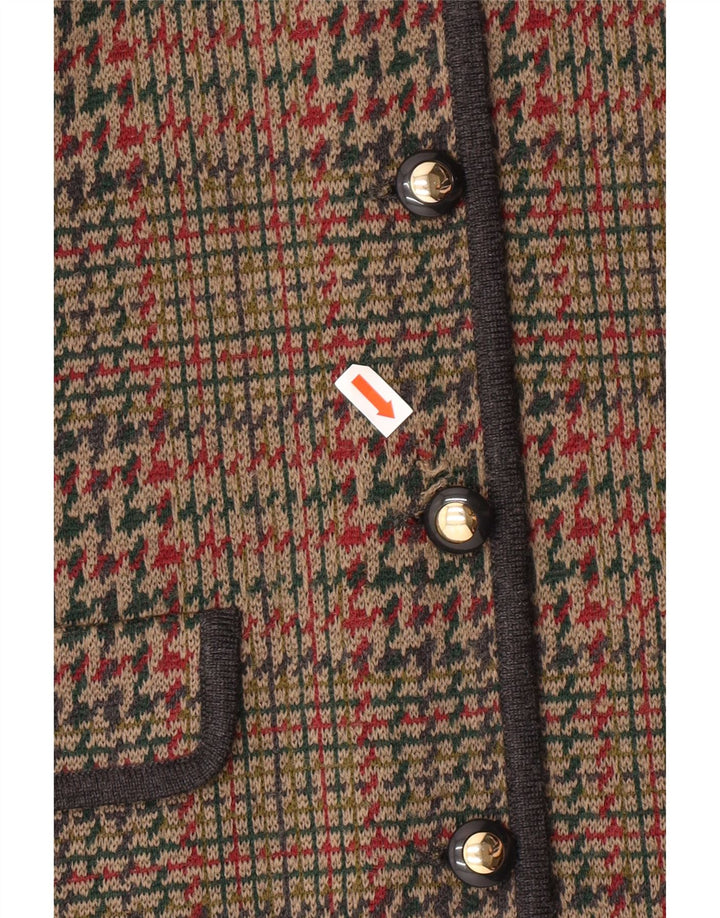 STIZZOLI Jachetă pentru femei din tricot cu 6 nasturi, IT 48 XL, maro, picioare de găină