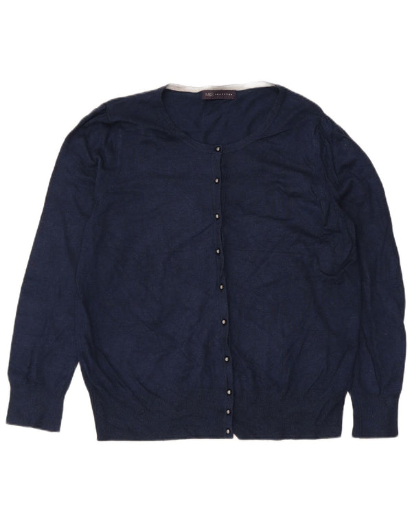 Pulover cardigan pentru femei Marks & Spencer UK 18 XL bleumarin, viscoză