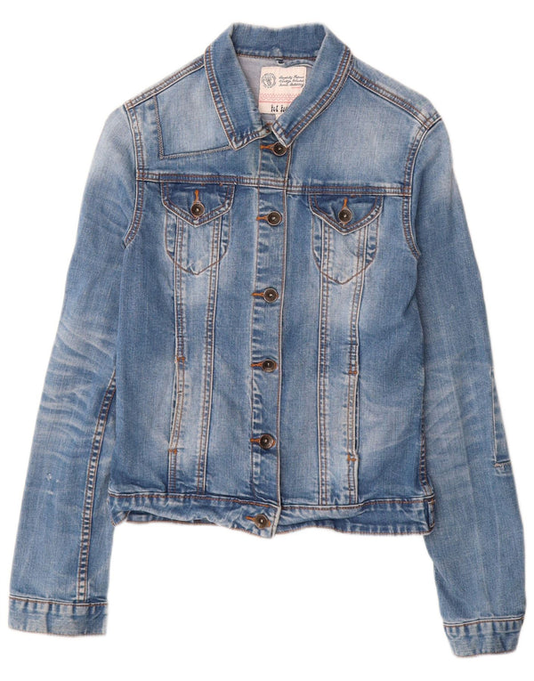 FAT FACE Womens Denim Jacket UK 8 Small Blue Cotton