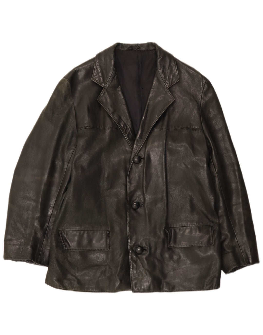 Jachetă de piele vintage pentru bărbați UK 38 Medium Black