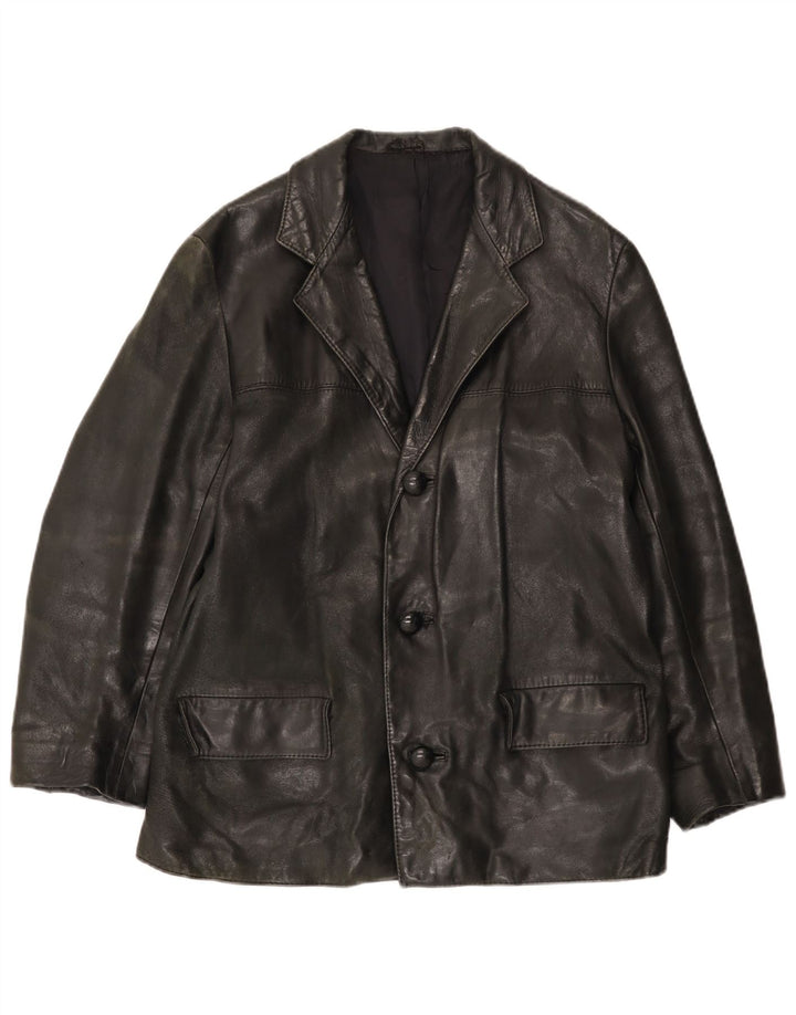 Jachetă de piele vintage pentru bărbați UK 38 Medium Black