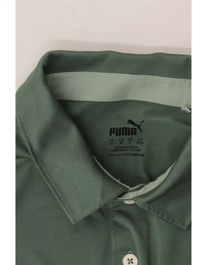 Tricou polo pentru bărbați PUMA cu dungi verzi medii