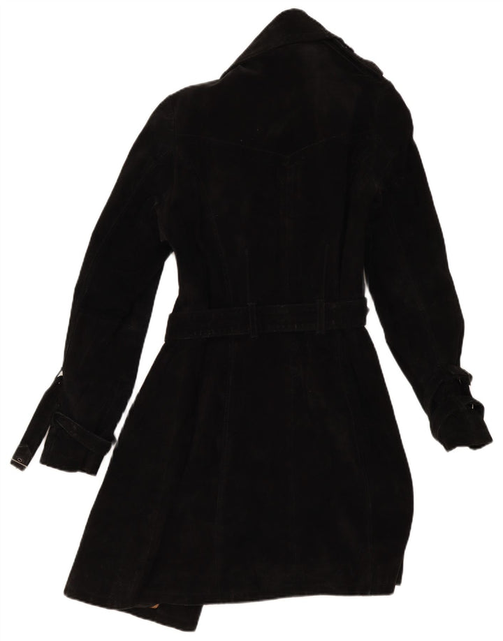 MONTGOMERY Palton dublu din piele intoarsa pentru femei IT 40 Mic din piele neagra