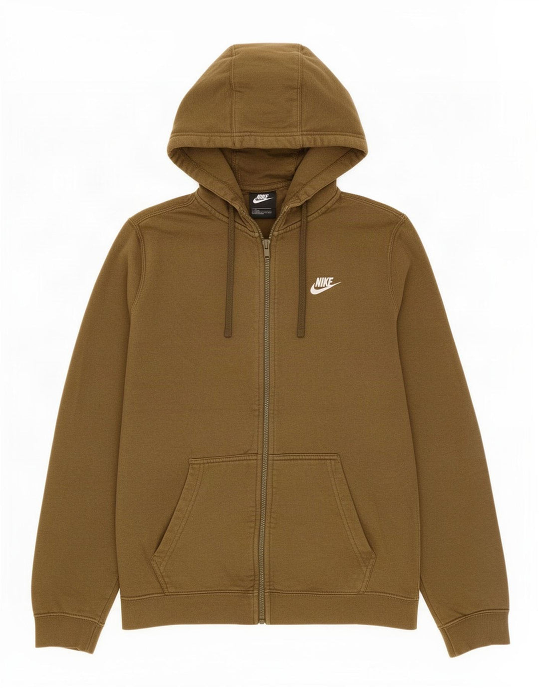 Pulover Nike pentru bărbați, cu fermoar, bumbac kaki mediu