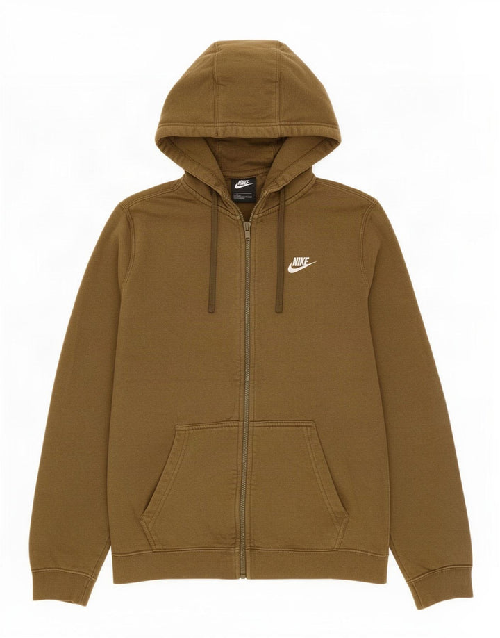 Pulover Nike pentru bărbați, cu fermoar, bumbac kaki mediu