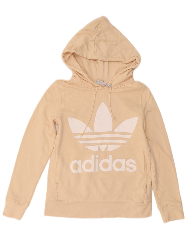 Pulover cu glugă supradimensionat cu grafic Adidas pentru femei UK 6 XS bumbac bej