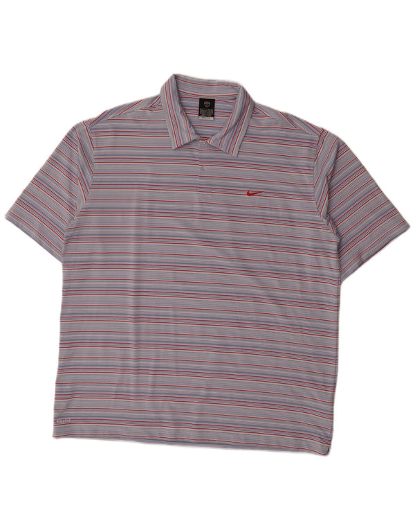 Tricou polo Nike pentru bărbați Marea Britanie 45/47 XL Poliester cu dungi albastre