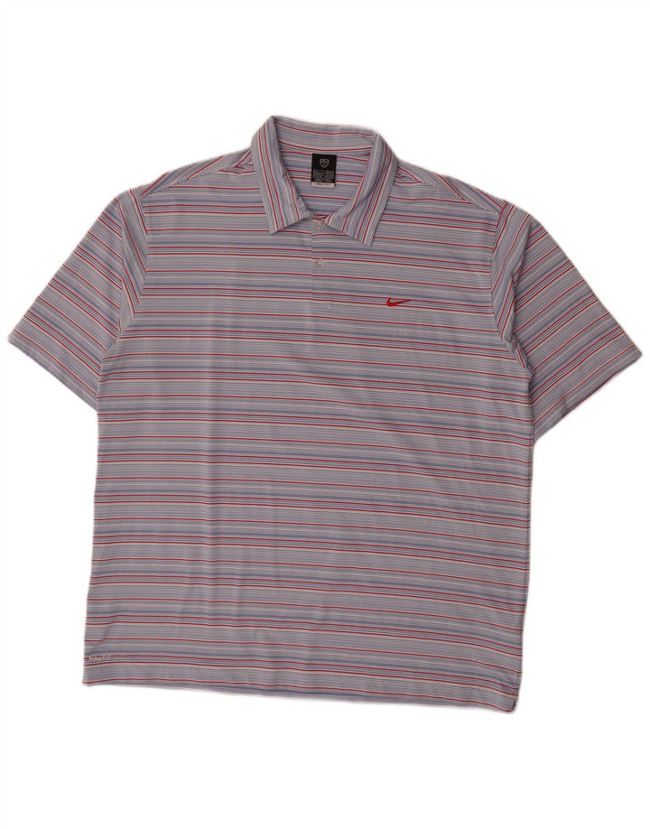 Tricou polo Nike pentru bărbați Marea Britanie 45/47 XL Poliester cu dungi albastre