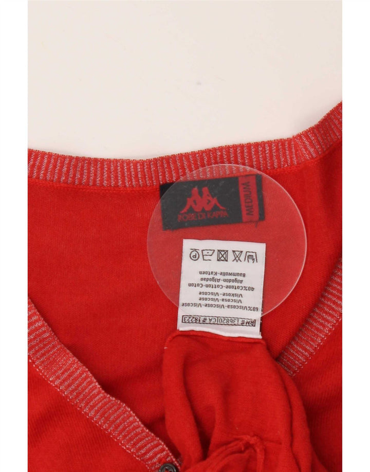 Pulover cardigan Kappa pentru femei UK 12, viscoză roșie medie