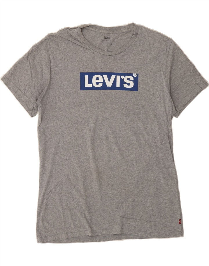 LEVI'S Mens Graphic T-Shirt Top Medium Grey Cotton Vintage Levi's and Second-Hand Levi's from Messina Hembry 