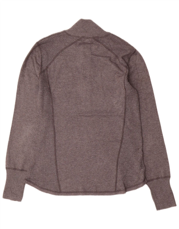Pulover pentru femei Eddie Bauer, cu fermoar, cu gât, UK 16, mare, gri