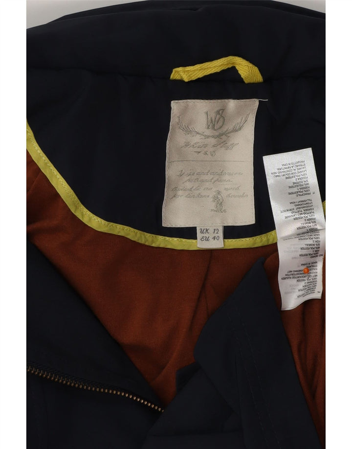 WHITE STUFF Jachetă parka cu glugă pentru femei UK 12 Poliester mediu bleumarin