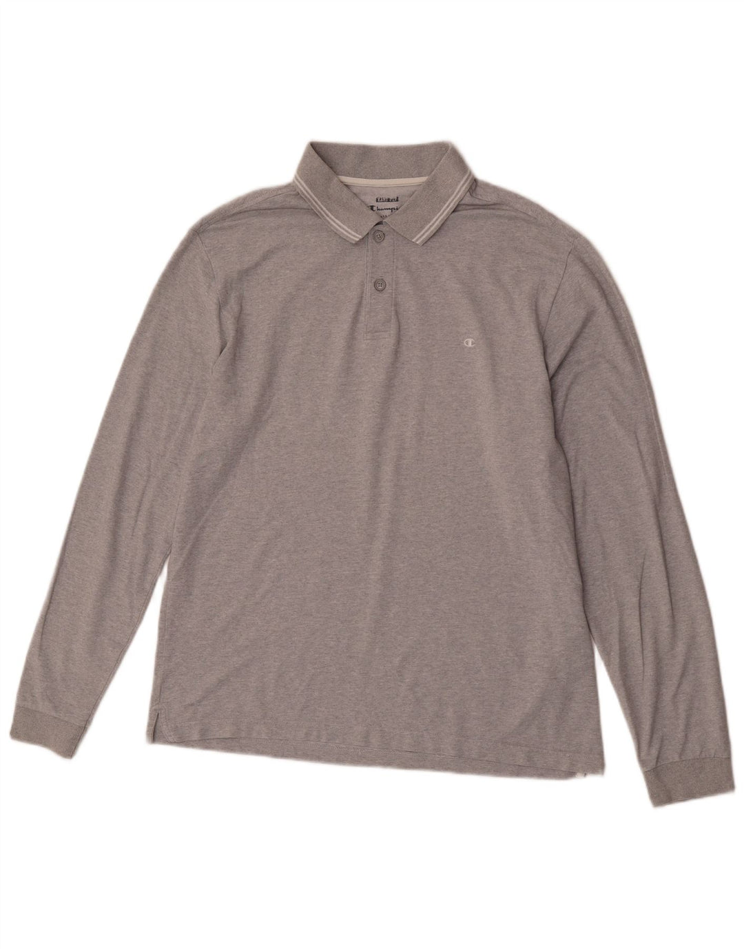 Tricou polo pentru bărbați Champion cu mânecă lungă, mare, gri, bumbac