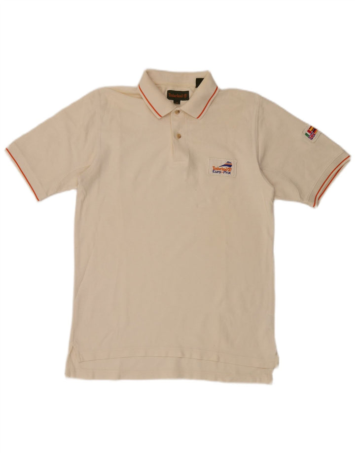 Tricou polo pentru bărbați Timberland, bumbac cu dungi, bej mic