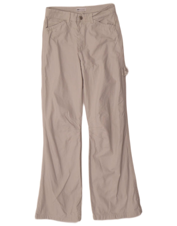 Pantaloni casual pentru femei Carpenter Flare Zara EU 36 XS W26 L32 bumbac gri