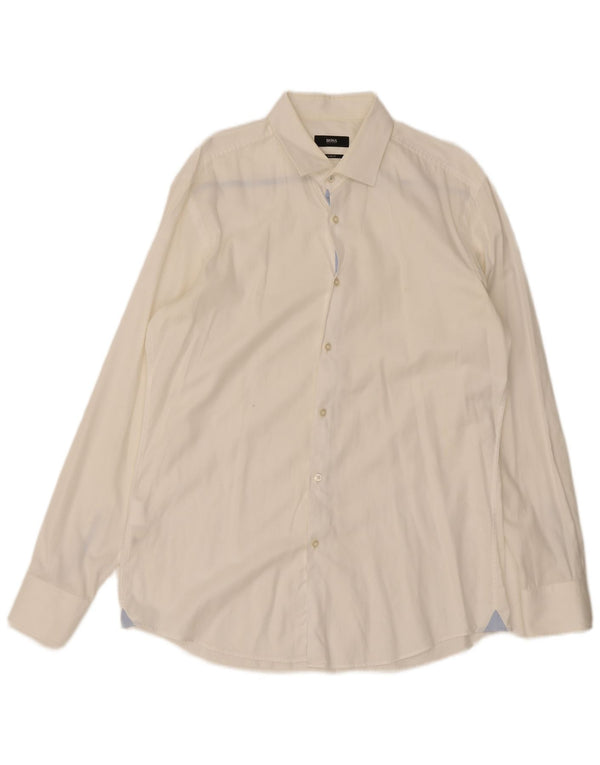 Cămașă pentru bărbați Hugo Boss Slim Fit Mărimea 16 Mare Albă