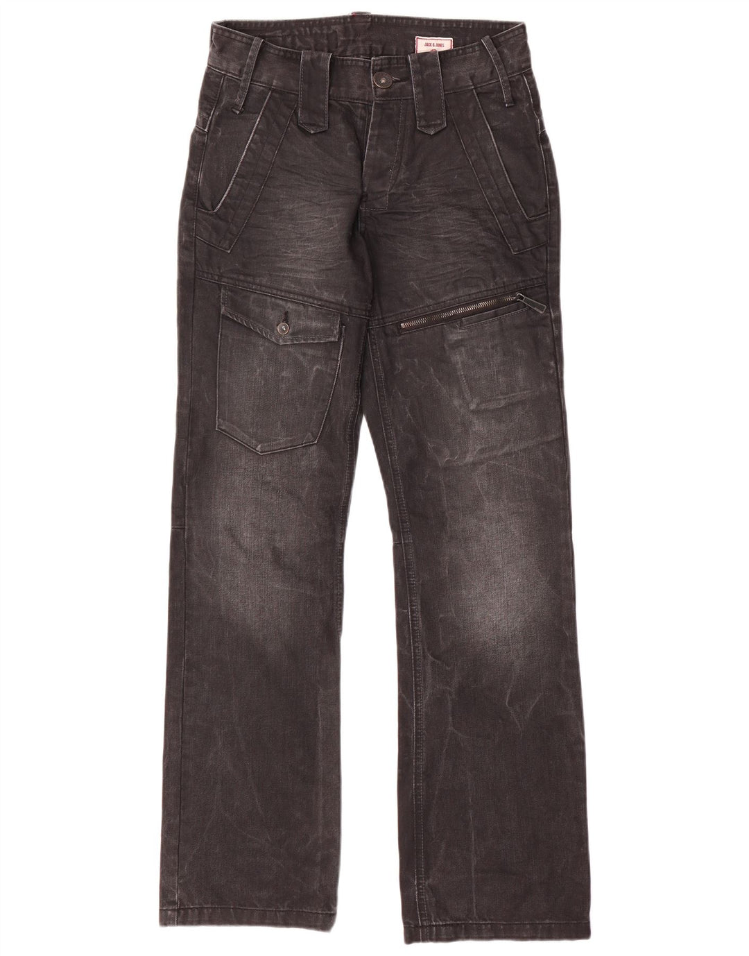 Blugi drepti cargo Jack & Jones pentru bărbați W28 L32 bumbac gri
