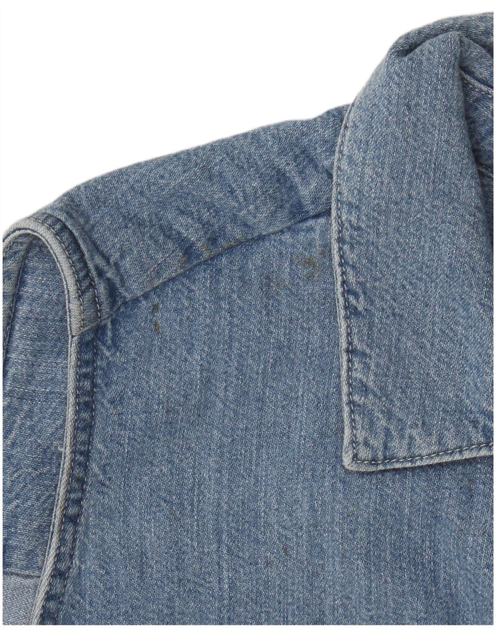 Cămașă de denim fără mâneci pentru femei Levi's, UK 10, bumbac albastru mic