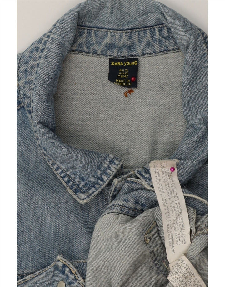 Jachetă de blugi pentru bărbați ZARA UK 42 XL Bumbac albastru