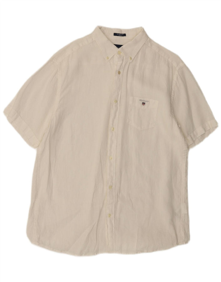 Cămașă cu mânecă scurtă pentru bărbați Gant, cu formă regulată, XL, in alb