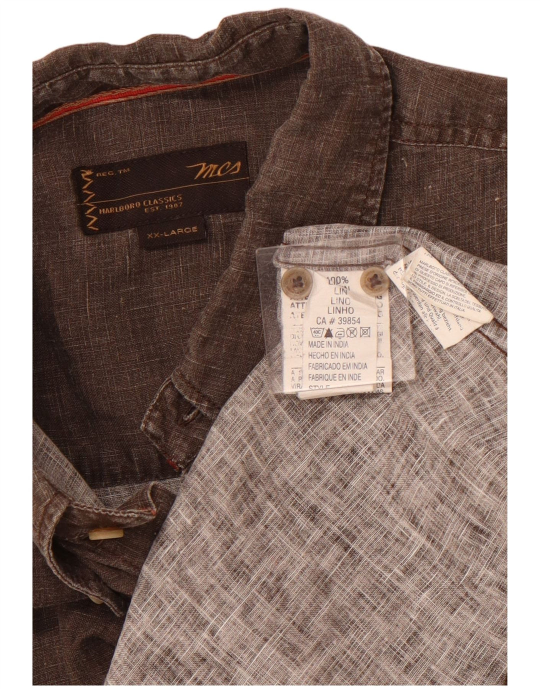 MARLBORO CLASSICS Cămașă cu mânecă scurtă pentru bărbați 2XL in maro