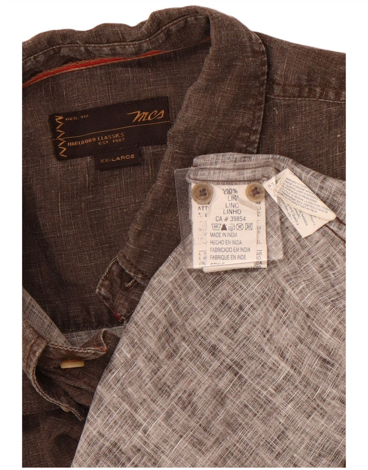MARLBORO CLASSICS Cămașă cu mânecă scurtă pentru bărbați 2XL in maro