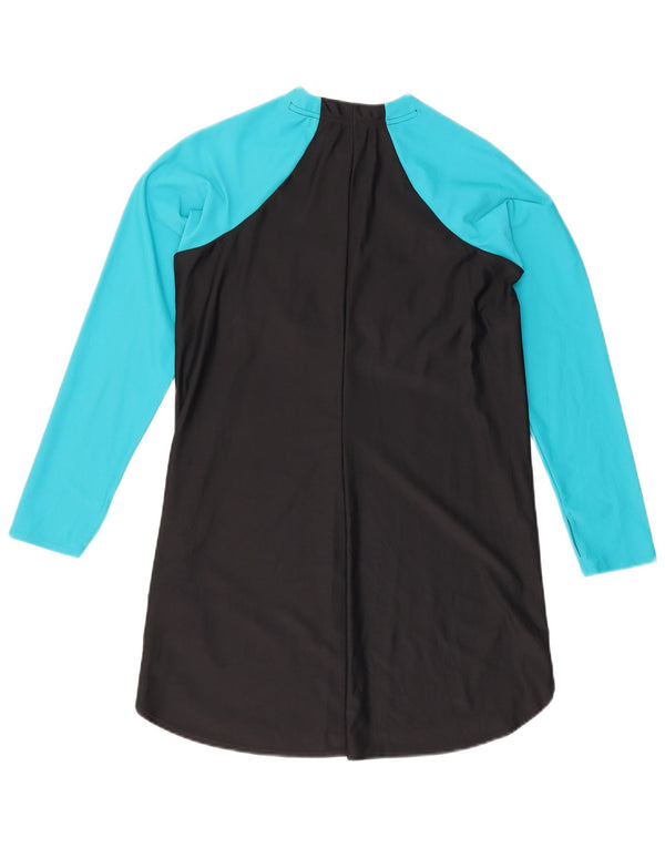 Top de înot pentru femei Nike cu mânecă lungă, UK 10, negru, color block