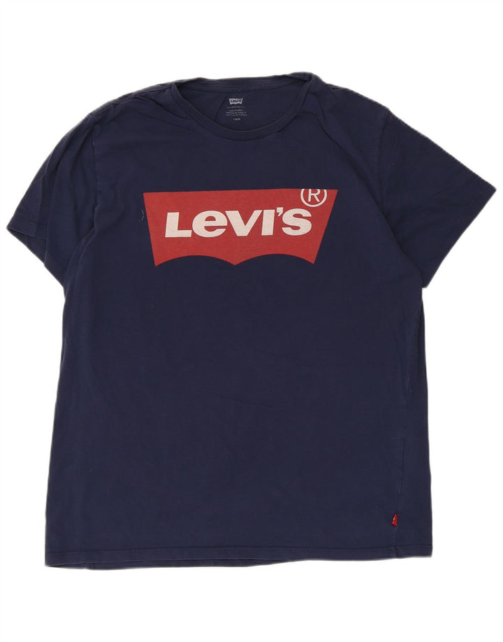 Tricou grafic pentru bărbați Levi's Top mare din bumbac bleumarin
