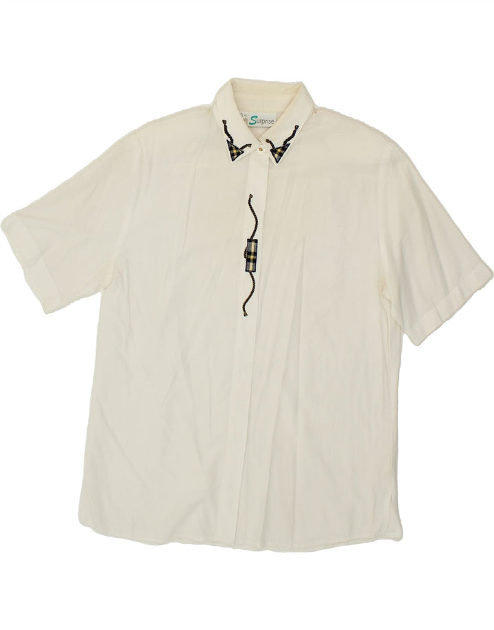SURPRISE Womens Short Sleeve Shirt IT 48 XL White Viscose Vintage SURPRISE and Second-Hand SURPRISE from Messina Hembry 