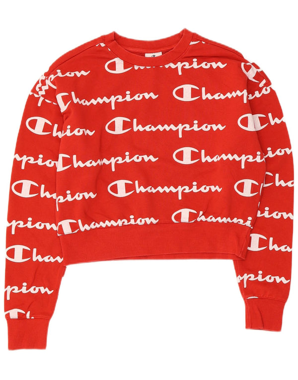 Pulover pentru femei Champion Crop Graphic Oversized Pulover UK 6 XS Bumbac rosu
