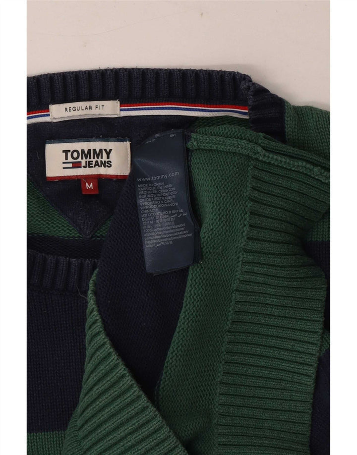 Pulover Tommy Hilfiger pentru bărbați, cu decolteu, verde mediu, cu dungi
