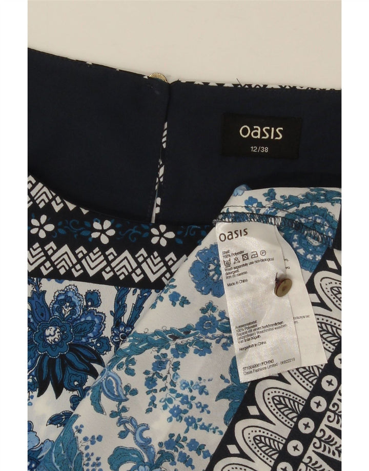 Bluză fără mâneci pentru femei Oasis UK 12 Medium Blue Floral Poliester